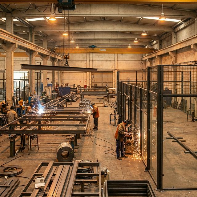 Fábrica de canchas de pádel Elite Padel en Luján, Buenos Aires - Planta de producción