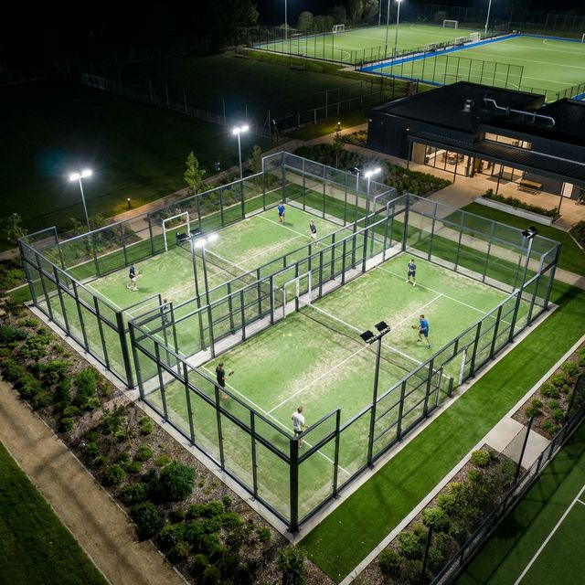 Cancha de pádel modelo Doble compartida profesional - Elite Padel