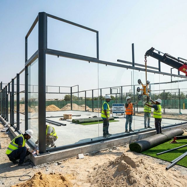 Proceso de instalación de cancha de pádel en Córdoba - Complejo privado